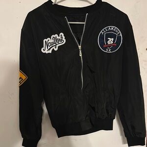 Allakeust Black Bomber Jacket